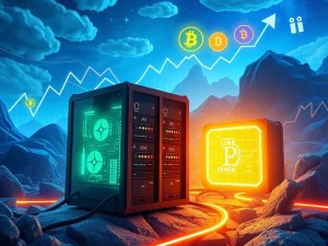 Visualizing BlockDAG's powerful crypto mining technology driving presale success and market surges for other altcoins.