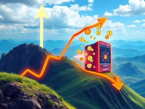 A visual representation of NEAR Protocol's surge, BlockDAG's impressive mining ROI, and Shiba Inu's price drop, illustrating crypto market volatility.