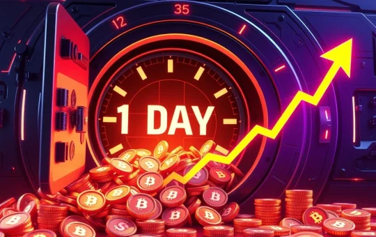 Digital vault overflowing with BDAG tokens, representing BlockDAG's no-vesting presale and the promise of high ROI potential.