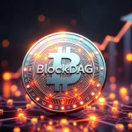 BlockDAG presale token with glowing blockchain nodes and rising graph