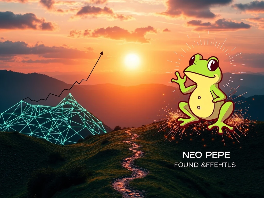 BlockDAG presale success depicted with growing blockchain structures, contrasting with fading Neo Pepe meme coin hype.