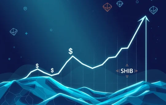 A vibrant illustration showcasing the explosive growth of BlockDAG presale, with a graph indicating significant crypto gains alongside ONDO's stability and Shiba Inu's dip.