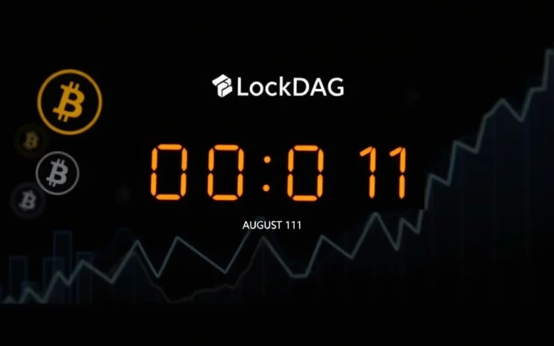 A digital interface with a countdown, representing the final hours of the BlockDAG presale before its August 11 launch, symbolizing high crypto ROI potential.