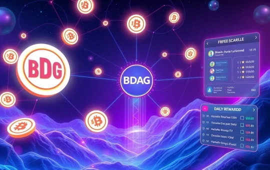 BlockDAG Presale success visualized, showing coins flowing, representing growth from the referral system and daily crypto rewards.
