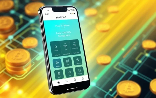 BlockDAG X1 Miner App showcasing crypto mining on a smartphone with high ROI potential