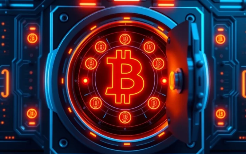 Blockmate Ventures Bitcoin treasury expansion strategy visualized with digital vault.