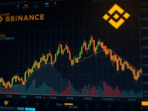 A chart depicting the sharp decline of Binance Staked SOL (BNSOLUSDT), highlighting key technical indicators for market analysis.