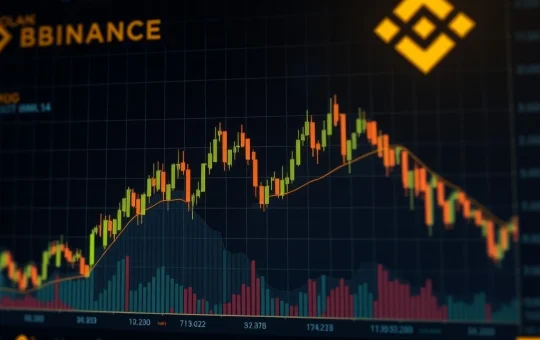 A chart depicting the sharp decline of Binance Staked SOL (BNSOLUSDT), highlighting key technical indicators for market analysis.