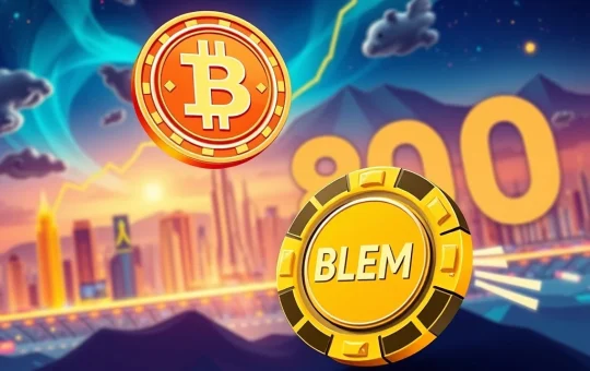 BNB coin surging past $800, symbolizing its market success, while a BitLemons BLEM casino chip represents the next big altcoin opportunity.