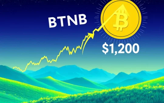 BNB price chart showing a decisive breakout above a multi-year resistance trendline, signaling a strong bullish move towards the $1,200 target.