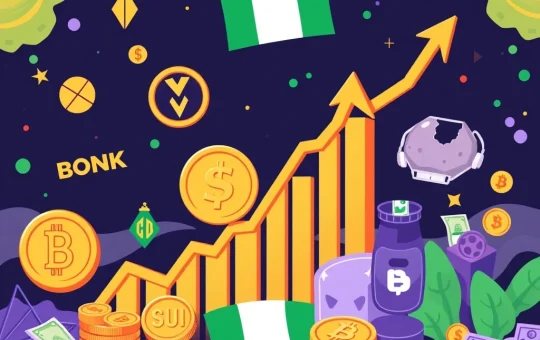 Dynamic crypto market showing Bonk's surge, representing Nigeria's altcoin momentum.