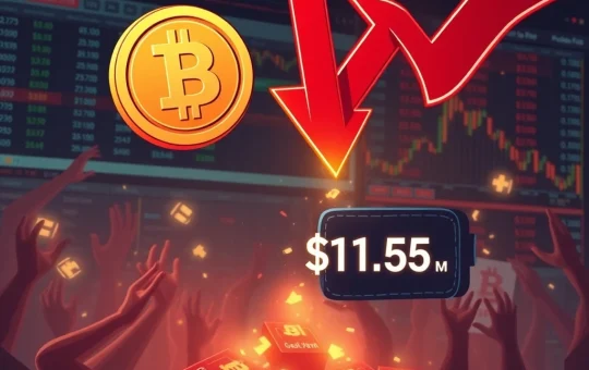 A visual representation of BONK price dropping due to a large Galaxy Digital transfer, highlighting market panic.
