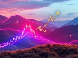 A digital chart showing the volatile price action of BONK, a Solana meme token, testing a critical support level.