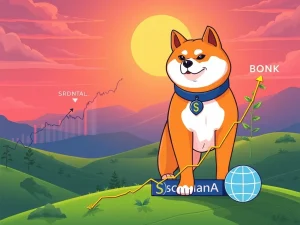 A visual representation of BONK Solana's market dominance, showing the shift from speculative assets to utility-driven projects, reflecting new crypto market trends.