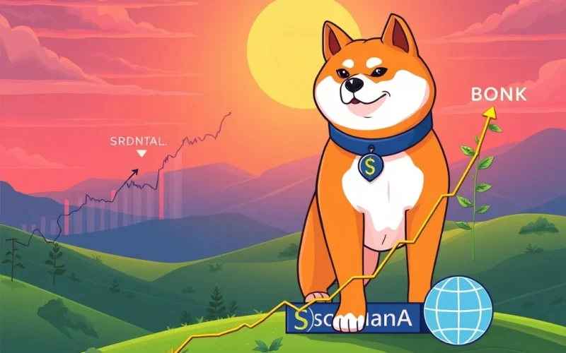 A visual representation of BONK Solana's market dominance, showing the shift from speculative assets to utility-driven projects, reflecting new crypto market trends.