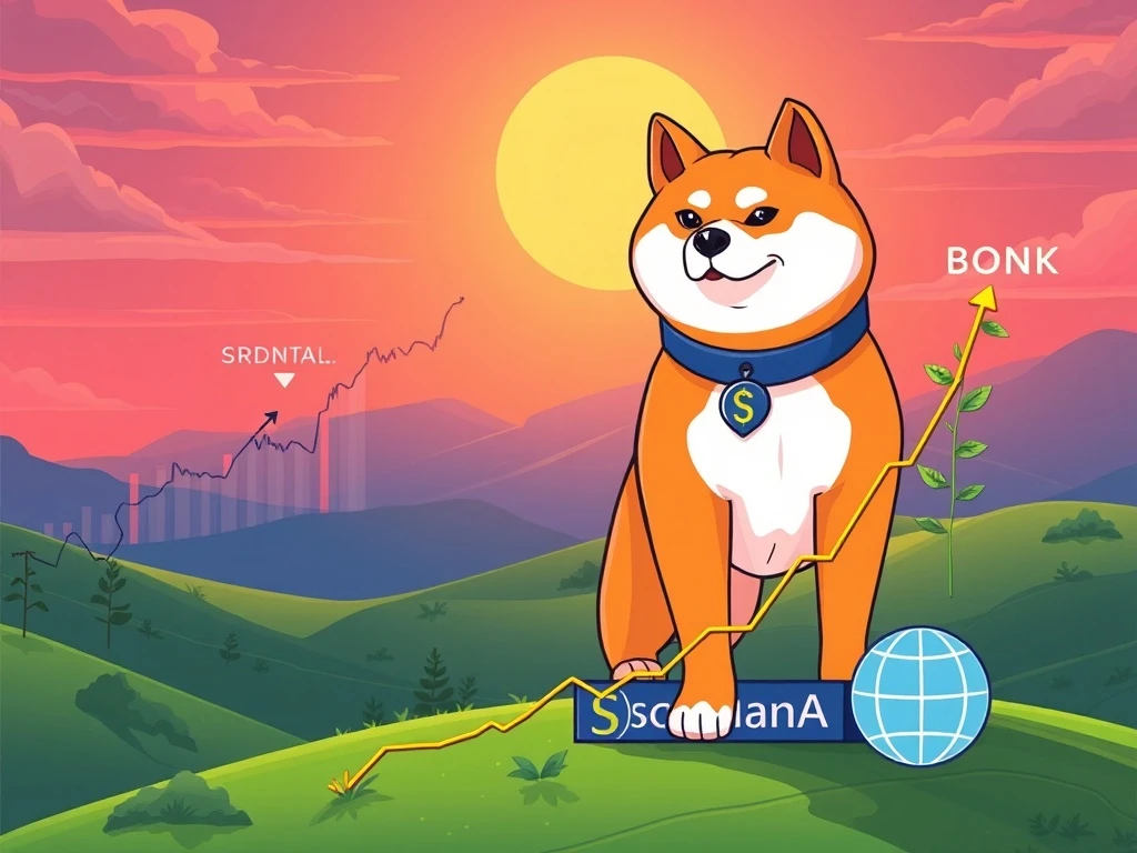 A visual representation of BONK Solana's market dominance, showing the shift from speculative assets to utility-driven projects, reflecting new crypto market trends.
