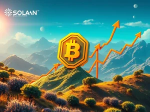 A chart showing a bullish pennant pattern with a rising BONK token, symbolizing a potential 76% rally in Solana News Today.