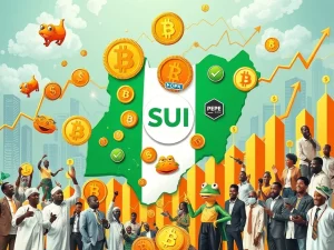 A vibrant chart showing a significant BONK surge in Nigeria, illustrating strong altcoin momentum and growth within the Nigerian crypto market.