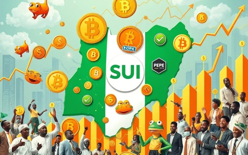 A vibrant chart showing a significant BONK surge in Nigeria, illustrating strong altcoin momentum and growth within the Nigerian crypto market.