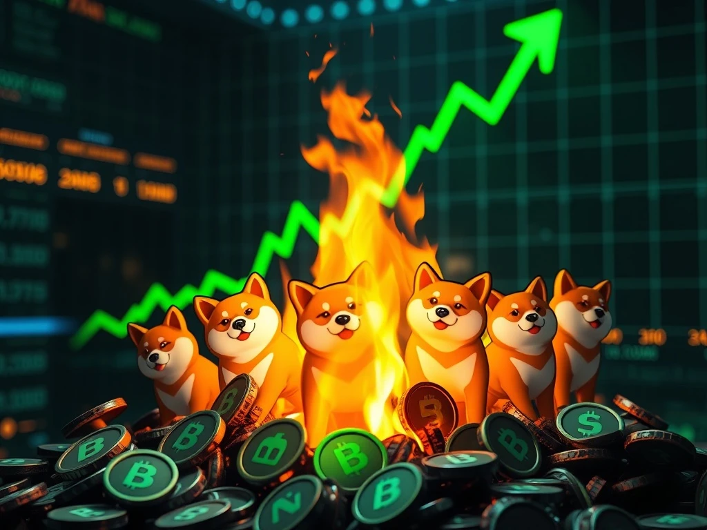 A visual representation of the BONK token burn, symbolizing scarcity and a potential BONK price rally in the crypto market.