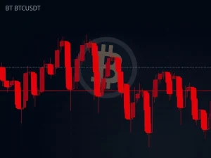 A bearish BTCUSDT market analysis chart showing a significant Bitcoin price drop, highlighting urgent trading signals for traders.