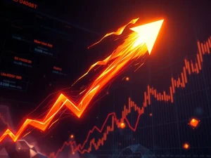 BTT cryptocurrency logo surging with fiery trail representing rapid price growth and volatility