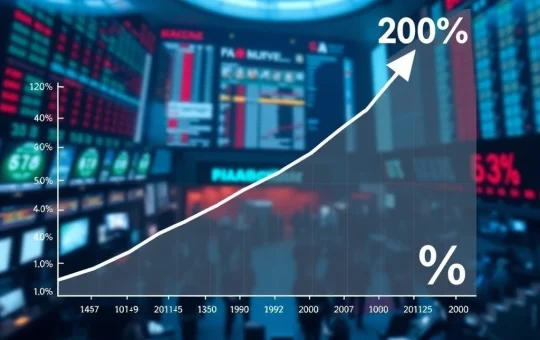 A chart illustrating the Buffett Indicator reaching a record high, symbolizing extreme market valuations and potential for a stock market bubble.
