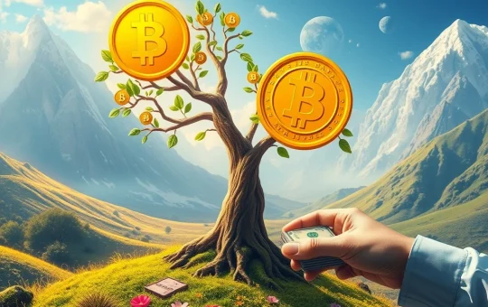Illustrates strategic long-term crypto investment in two distinct cryptocurrencies to buy, representing growth and potential.