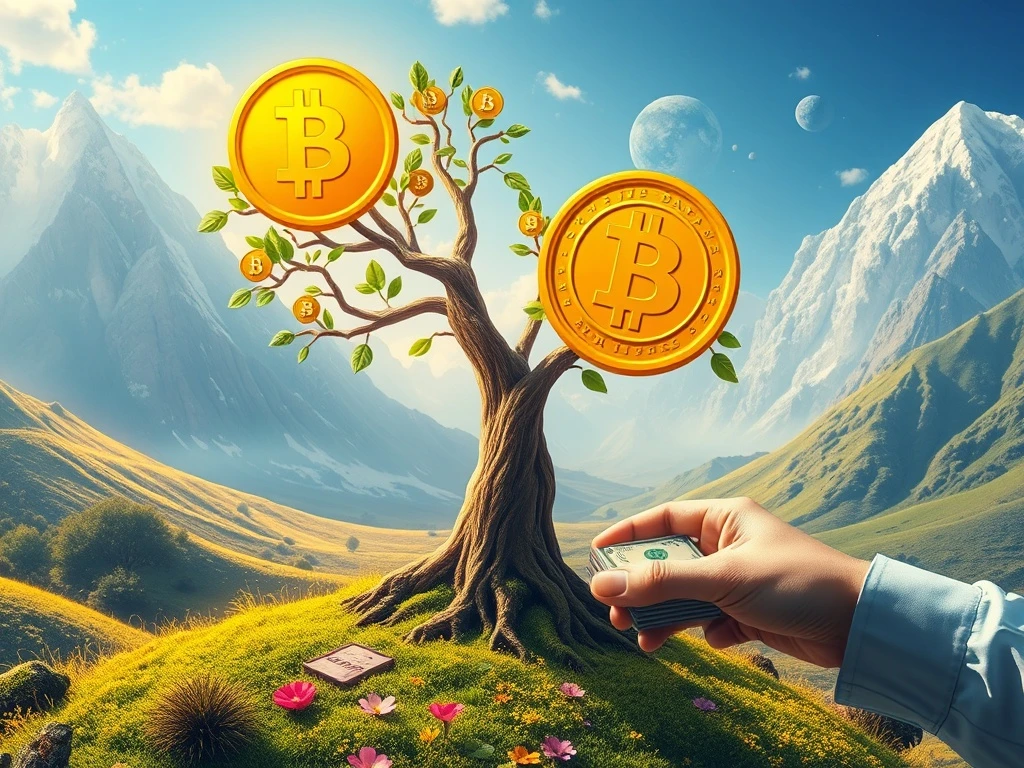 Illustrates strategic long-term crypto investment in two distinct cryptocurrencies to buy, representing growth and potential.