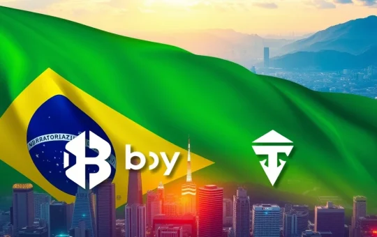 Bybit and Tether logos with a subtle Brazilian flag backdrop, symbolizing their powerful partnership to boost Brazil crypto adoption.
