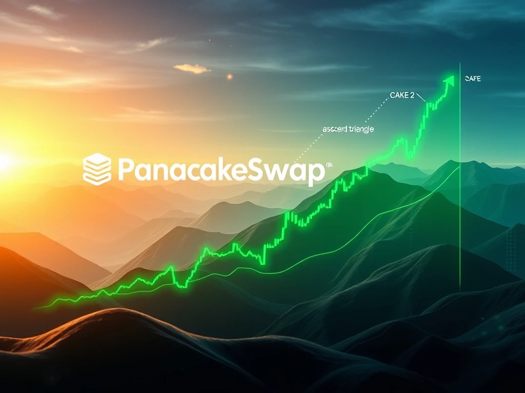 Visualizing CAKE token's breakout potential as PancakeSwap expands to Base Layer 2, signaling robust DeFi scalability.