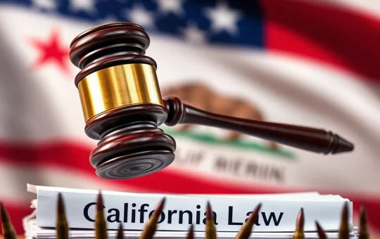 A gavel strikes down California ammunition checks, symbolizing the federal court ruling upholding Second Amendment rights.