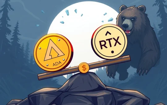 Cardano ADA and Remittix RTX tokens in a volatile crypto market