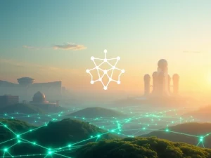 A visual representation of Cardano ADA's long-term strategy, showing institutional growth, advanced blockchain technology, and sustainable development.
