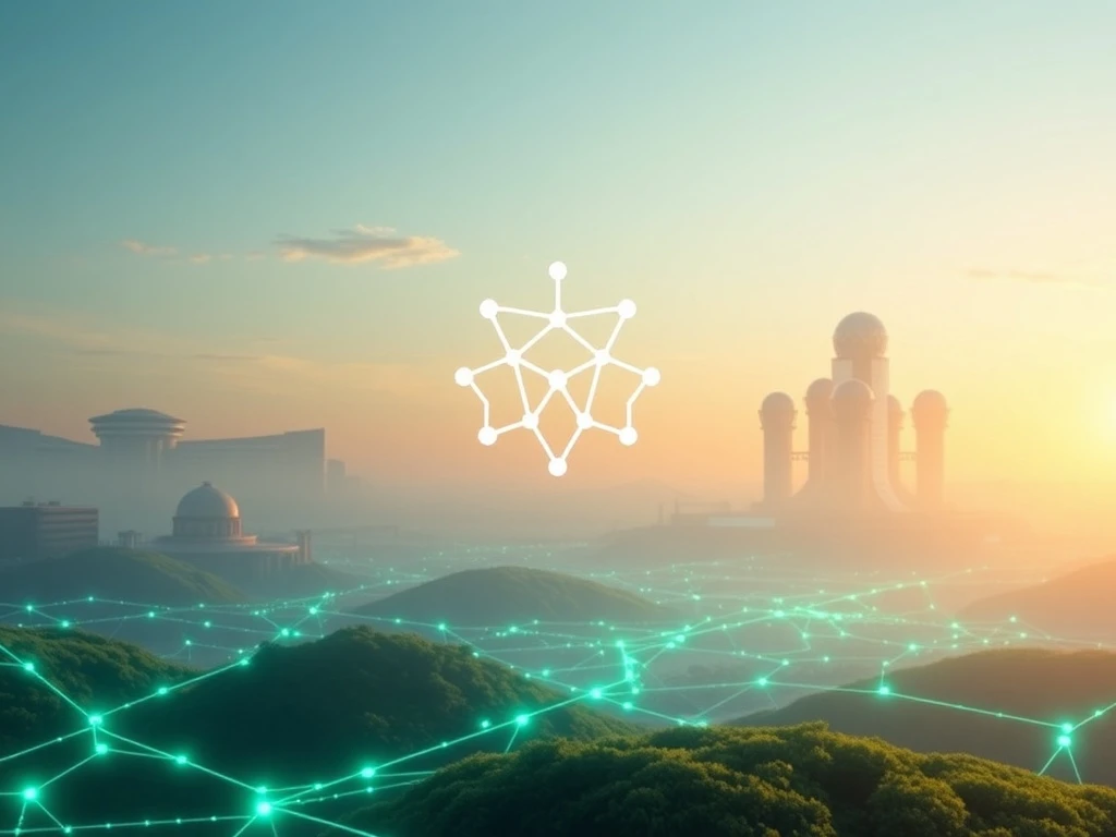 A visual representation of Cardano ADA's long-term strategy, showing institutional growth, advanced blockchain technology, and sustainable development.