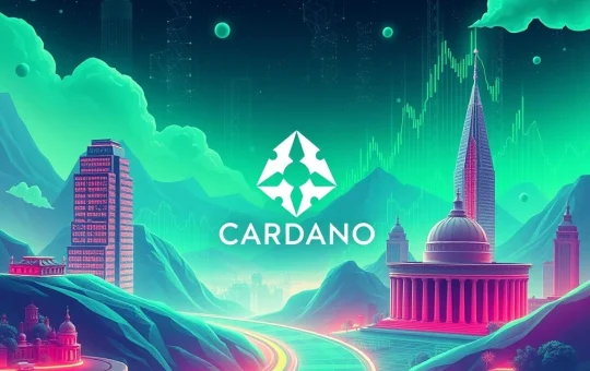 Cardano (ADA) logo rising on a chart, symbolizing its potential 400% surge driven by technical advancements and market optimism.