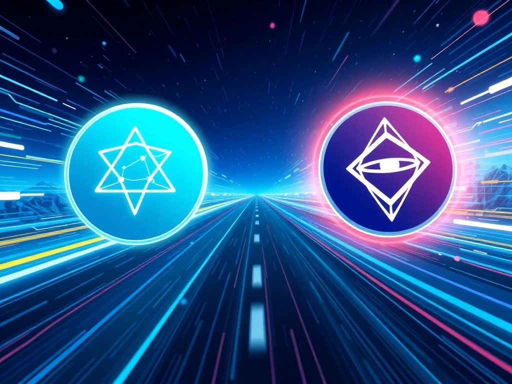 Cardano's Leios upgrade challenging Solana's speed dominance in the blockchain scalability race.