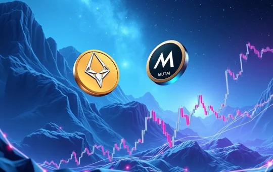 Cardano and Mutuum Finance tokens with a financial graph showing resistance levels