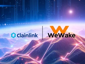 Chainlink and WeWake logos representing explosive crypto growth and innovation