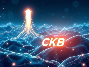 A chart showing a dramatic CKB surge, illustrating the incredible price increase driven by Nervos Network upgrades.
