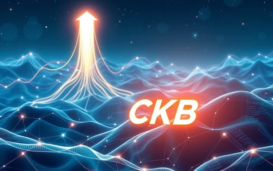 A chart showing a dramatic CKB surge, illustrating the incredible price increase driven by Nervos Network upgrades.