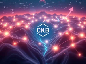 Visualizing CKB's remarkable growth and network expansion driven by recent protocol upgrades, highlighting the crypto price surge.