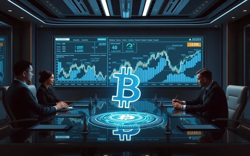 Corporate executives analyzing Bitcoin adoption for long-term financial growth