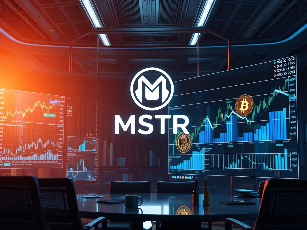 A visual representation of the complex financial interplay and strategic corporate Bitcoin strategy in modern finance.