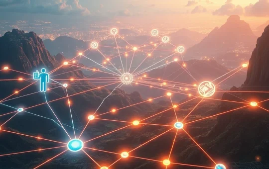 Visualizing the **creator economy**'s transformation through **blockchain platforms**, **AI integration**, and **decentralized tools**, empowering **Web3 creators** with new possibilities.