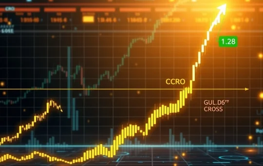 CRO price chart showing bullish double bottom and golden cross signals