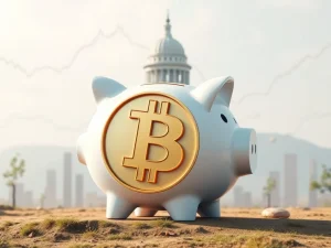Illustration showing a Bitcoin symbol integrated into a 401k plan, symbolizing the revolutionary step for crypto 401k retirement investments.