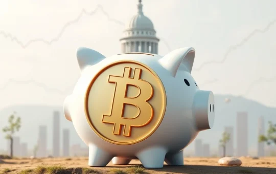 Illustration showing a Bitcoin symbol integrated into a 401k plan, symbolizing the revolutionary step for crypto 401k retirement investments.