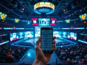 A digital interface showcasing crypto betting odds for esports, symbolizing the explosive growth of decentralized wagering for the Esports World Cup 2025.