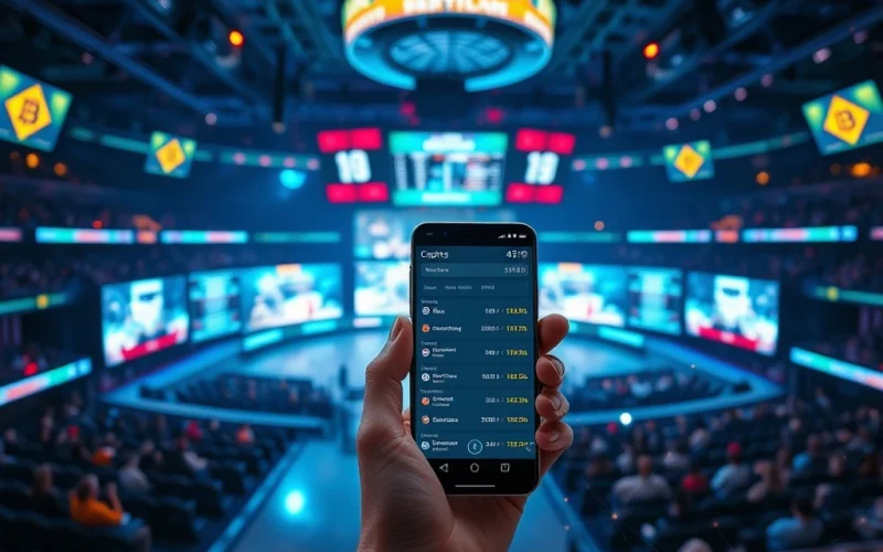 A digital interface showcasing crypto betting odds for esports, symbolizing the explosive growth of decentralized wagering for the Esports World Cup 2025.